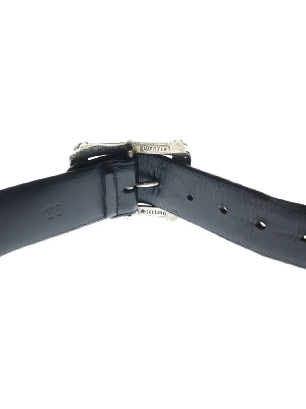 Chrome Hearts Blt Filigree Otj Buckle Leather Belt Black Silver